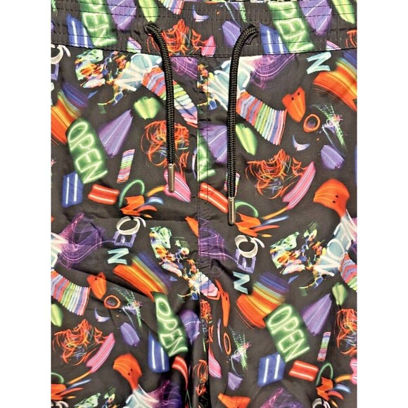 Jared Lang Mens Multi-Color Neon Sign Print Swim Trunks Sz XL - Picture 2 of 7